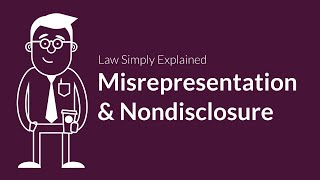 Misrepresentation and Nondisclosure  Contracts  Defenses amp Excuses [upl. by Adnilema]