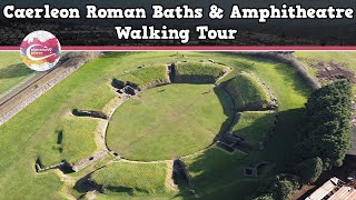 CAERLEON ROMAN BATHS amp AMPHITHEATRE WALES  Walking Tour  Pinned on Places [upl. by Siraval]