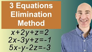 Solving Systems of 3 Equations Elimination [upl. by Levenson542]